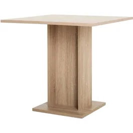 GUSTAVE Table à manger carrée 80x80 cm, style classique, décor chêne, pour 2 à 4 personnes