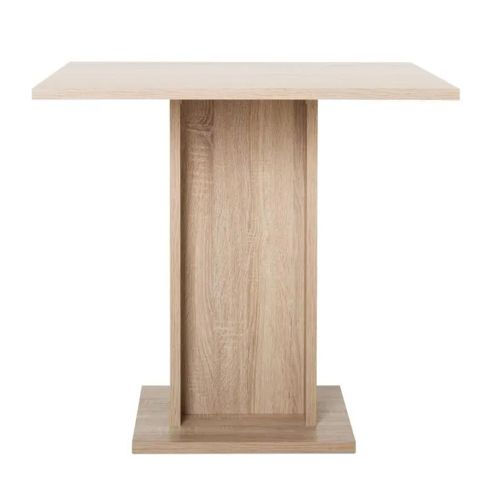 GUSTAVE Table à manger carrée 80x80 cm, style classique, décor chêne, pour 2 à 4 personnes