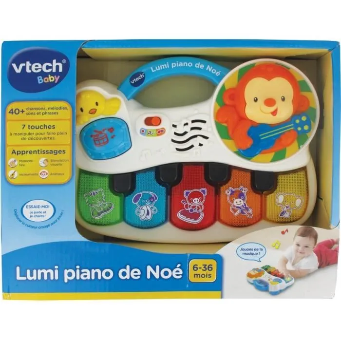 Vtech Baby Lumi Piano de Noé Jouet Musical avec 5 Touches Lumineuses pour Bébé dès 6 Mois