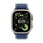 Apple Watch Ultra 3 GPS + Cellular - 49mm - Boîtier Natural Titanium - Bracelet Blue/Bright Blue Trail Loop - M/L