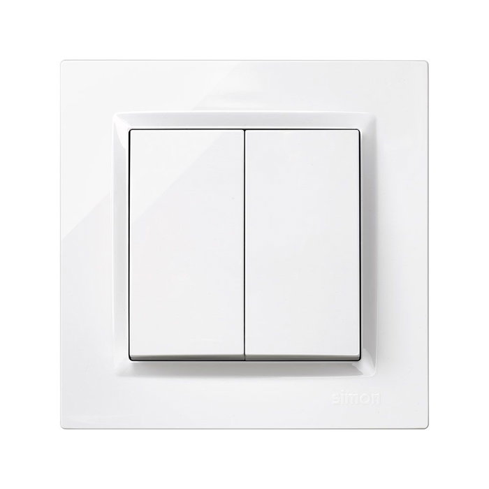 Simon Doble conmutador blanco Série 10 Interrupteur va-et-vient Plastique IP20 230V 10AX 8,4x4x8,4 cm avec cadre Simon Doble conmutador blanco Série 10 Interrupteur va-et-vient Plastique IP20 230V 10AX 8,4x4x8,4 cm avec cadre