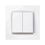 Simon Doble conmutador blanco Série 10 Interrupteur va-et-vient Plastique IP20 230V 10AX 8,4x4x8,4 cm avec cadre
