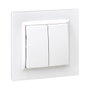 Simon Doble conmutador blanco Série 10 Interrupteur va-et-vient Plastique IP20 230V 10AX 8,4x4x8,4 cm avec cadre