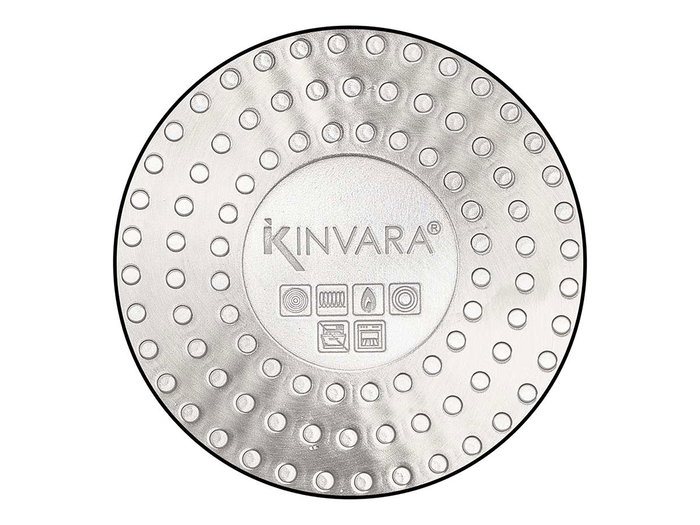 Kinvara Casserole Induction Forgée 24 cm Gris avec couvercle en verre et anses douces au toucher (Set de 6)