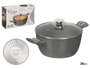 Kinvara Casserole Induction Forgée 24 cm Gris avec couvercle en verre et anses douces au toucher (Set de 6)