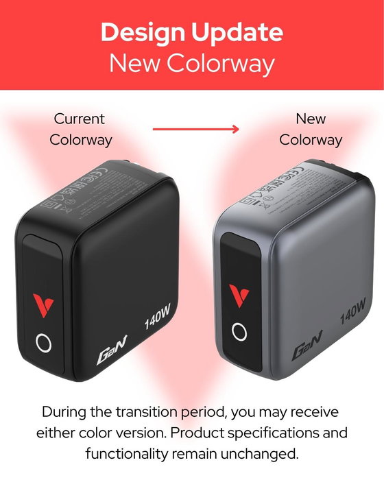 Verbatim Mini GaN Charger 140W avec écran, 3xUSB-C + 1xUSB-A, Noir Verbatim Mini GaN Charger 140W avec écran, 3xUSB-C + 1xUSB-A, Noir