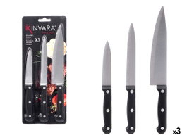Kinvara Set de 3 couteaux manche noir