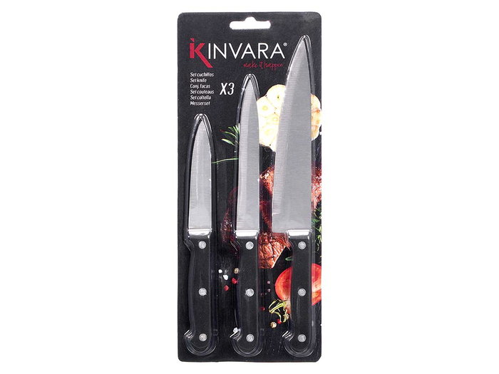 Kinvara Set de 3 couteaux manche noir