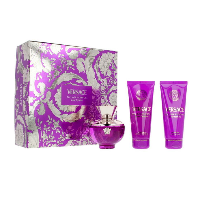 Versace Dylan Purple Coffret Eau de Parfum 100ml Gel Douche Lait Corps Étui