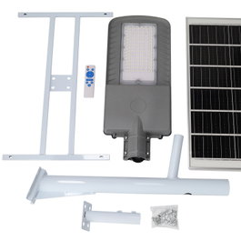 Lampadaire solaire LED 300W 5000K Panneau 6V 45W Batterie 42Ah Capteur crépusculaire / Télécommande