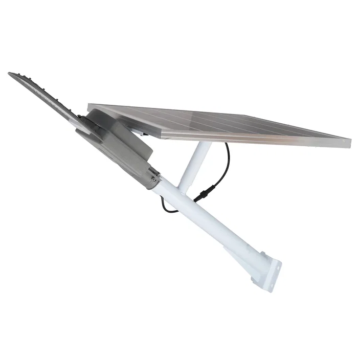 Farola LED Solaire 300W 5000K Panneau 6V 45W Batterie 42Ah Capteur Crépusculaire / Télécommande