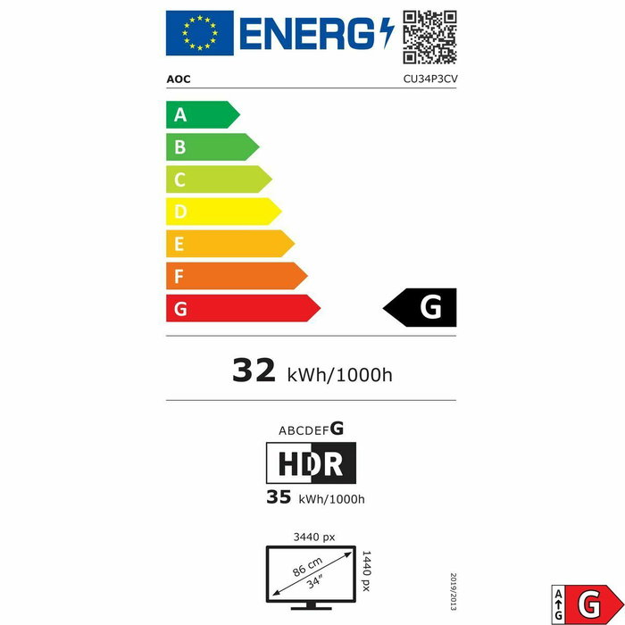 AOC CU34P3CV Écran UltraWide Quad HD 34 pouces incurvé