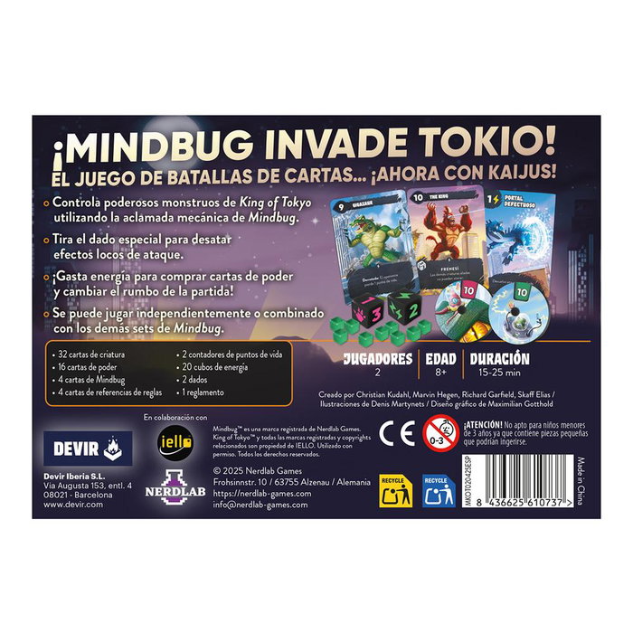 Jeu de Cartes Mindbug King of Tokyo – Édition Spéciale 2 Joueurs – Stratégie Rapide dès 8 Ans Jeu de Cartes Mindbug King of Tokyo – Édition Spéciale 2 Joueurs – Stratégie Rapide dès 8 Ans