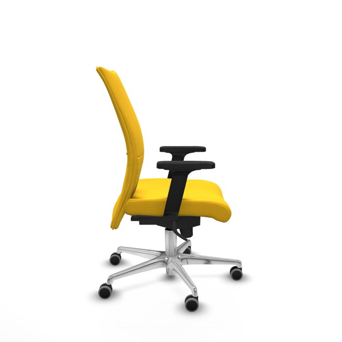 Piqueras Y Crespo Chaise Albacete Confidente Jaune avec Mécanisme Synchrone et Base Aluminium