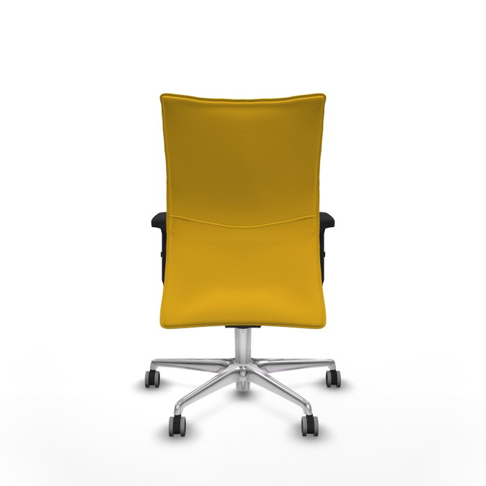 Piqueras Y Crespo Chaise Albacete Confidente Jaune avec Mécanisme Synchrone et Base Aluminium