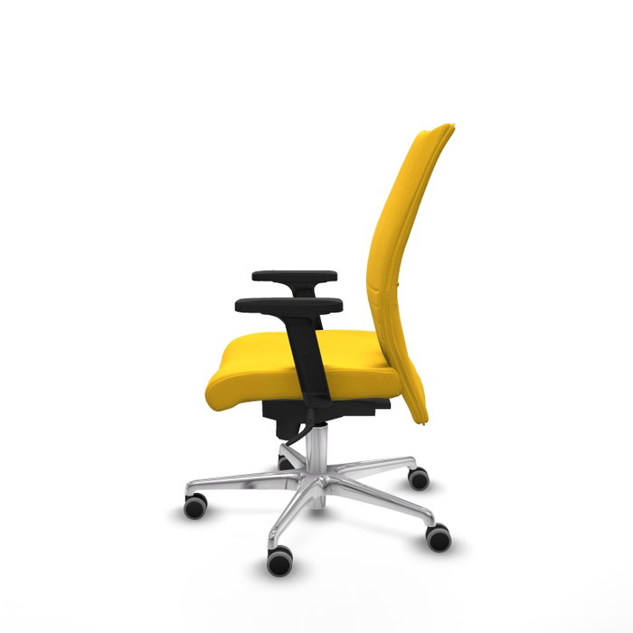 Piqueras Y Crespo Chaise Albacete Confidente Jaune avec Mécanisme Synchrone et Base Aluminium