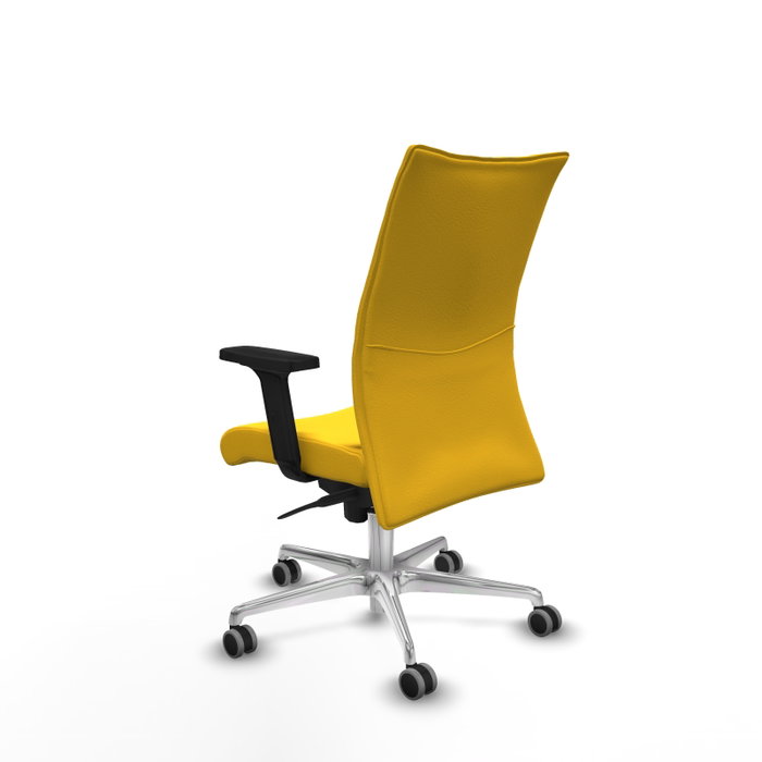 Piqueras Y Crespo Chaise Albacete Confidente Jaune avec Mécanisme Synchrone et Base Aluminium