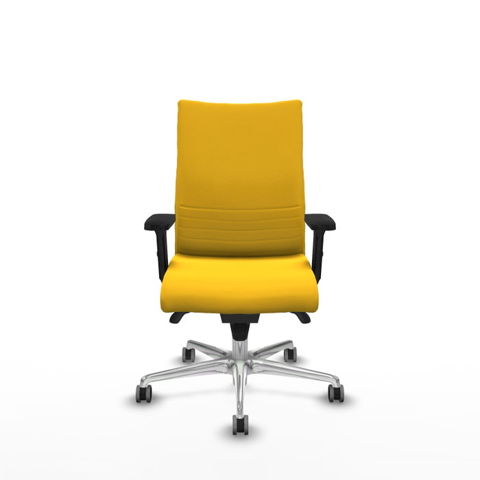 Piqueras Y Crespo Chaise Albacete Confidente Jaune avec Mécanisme Synchrone et Base Aluminium