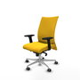 Piqueras Y Crespo Chaise Albacete Confidente Jaune avec Mécanisme Synchrone et Base Aluminium