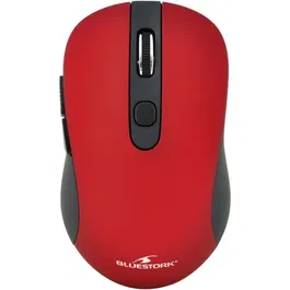 Bluestork OFFICE 60 M-WL-OFF60-RED - Souris sans fil ergonomique avec 6 boutons, latéraux pour navigation, pour PC/MAC - Rouge