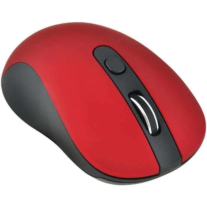 Bluestork OFFICE 60 M-WL-OFF60-RED - Souris sans fil ergonomique avec 6 boutons, latéraux pour navigation, pour PC/MAC - Rouge