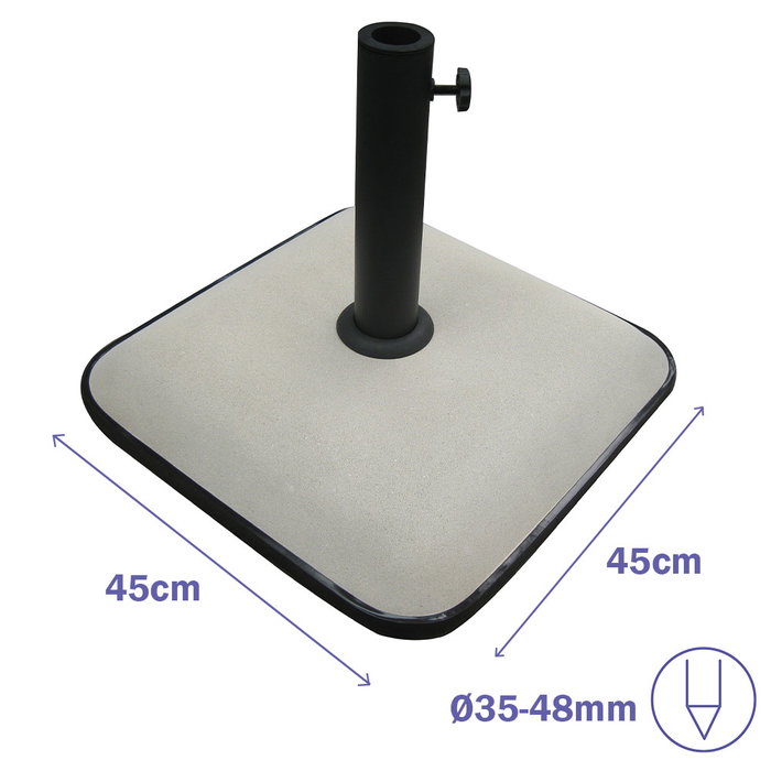 Marbueno Base Sombrilla Carrée en Ciment 45x45x7,3 cm 25 kg Blanc pour Jardin, Piscine et Terrasse 10459 Marbueno Base Sombrilla Carrée en Ciment 45x45x7,3 cm 25 kg Blanc pour Jardin, Piscine et Terrasse 10459