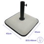 Marbueno Base Sombrilla Carrée en Ciment 45x45x7,3 cm 25 kg Blanc pour Jardin, Piscine et Terrasse 10459
