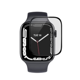 eSTUFF Titan Shield Protecteur d'écran en verre hybride flexible pour Apple Watch Series 7/8 41 mm - Clair/Noir