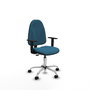 PIQUERAS Y CRESPO Chaise de bureau Algarra, tissu vert pétrole, base chromée