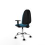 PIQUERAS Y CRESPO Chaise de bureau Algarra, tissu vert pétrole, base chromée