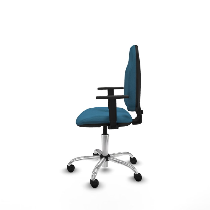 PIQUERAS Y CRESPO Chaise de bureau Algarra, tissu vert pétrole, base chromée
