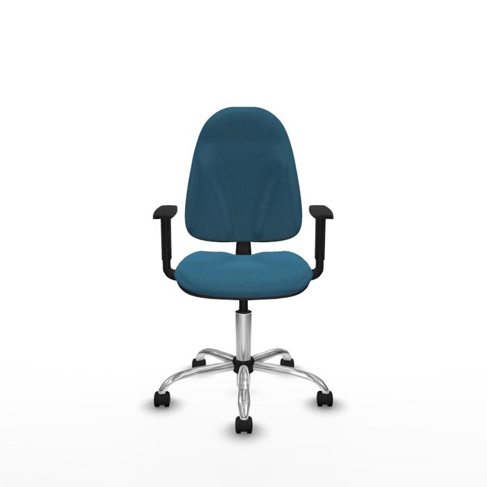 PIQUERAS Y CRESPO Chaise de bureau Algarra, tissu vert pétrole, base chromée