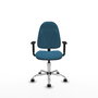 PIQUERAS Y CRESPO Chaise de bureau Algarra, tissu vert pétrole, base chromée