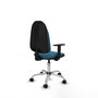PIQUERAS Y CRESPO Chaise de bureau Algarra, tissu vert pétrole, base chromée
