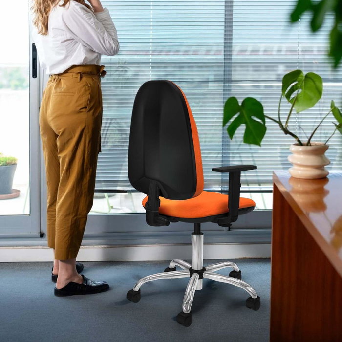 PIQUERAS Y CRESPO Chaise de bureau Algarra, tissu vert pétrole, base chromée