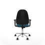 PIQUERAS Y CRESPO Chaise de bureau Algarra, tissu vert pétrole, base chromée
