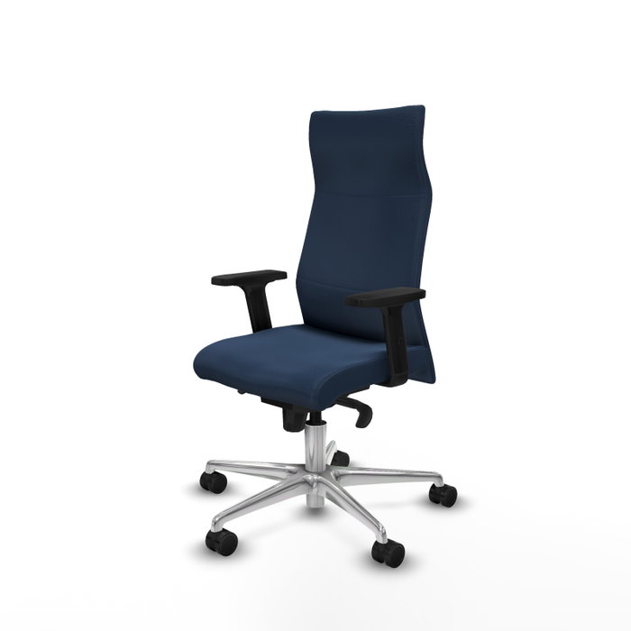 Piqueras Y Crespo Fauteuil Albacete bleu marine avec mécanisme synchrone et base aluminium