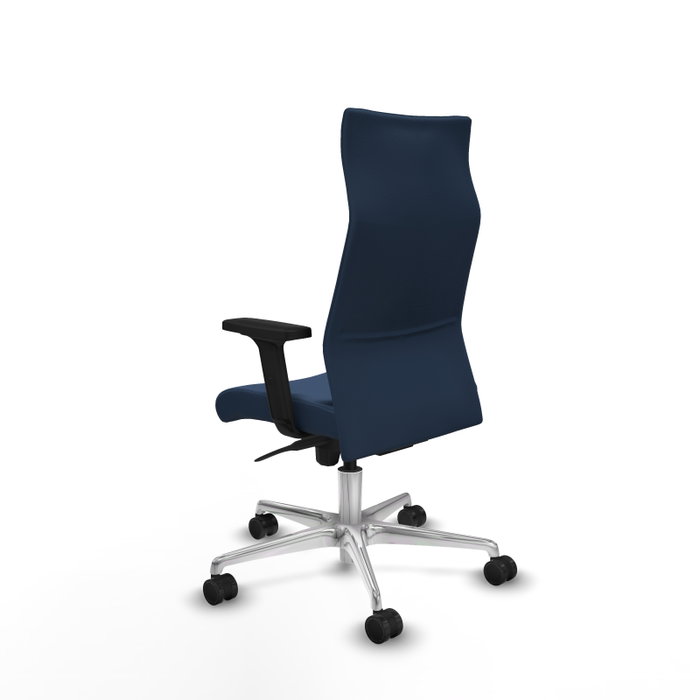 Piqueras Y Crespo Fauteuil Albacete bleu marine avec mécanisme synchrone et base aluminium