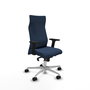 Piqueras Y Crespo Fauteuil Albacete bleu marine avec mécanisme synchrone et base aluminium