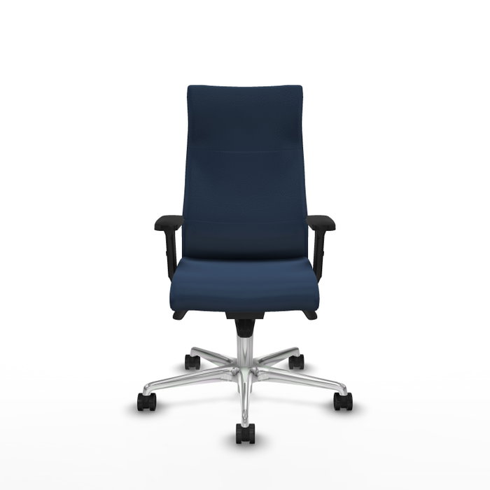 Piqueras Y Crespo Fauteuil Albacete bleu marine avec mécanisme synchrone et base aluminium