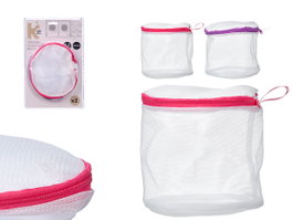 Kipit Lot de 2 Sacs Lavables pour Soutien-gorge 19x29x2 cm Polyester Rose et Violet (Set de 24)