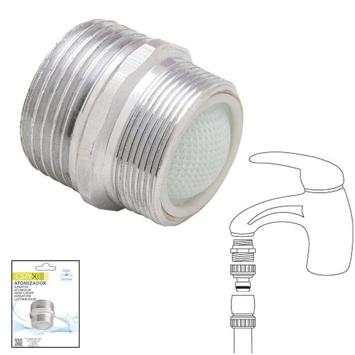 SATURNIA Mousseur adaptateur M24 x 3/4 chromé SATURNIA Mousseur adaptateur M24 x 3/4 chromé
