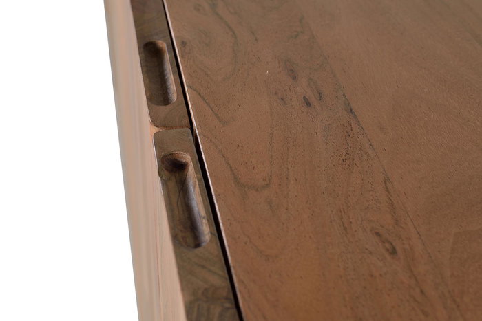 GINER Y COLOMER Buffet en Acacia et Métal 6 Portes avec Étagères - 74x220x45 cm (Couleur Naturel)
