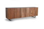 GINER Y COLOMER Buffet en Acacia et Métal 6 Portes avec Étagères - 74x220x45 cm (Couleur Naturel)