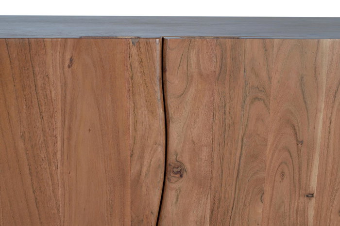 GINER Y COLOMER Buffet en Acacia et Métal 6 Portes avec Étagères - 74x220x45 cm (Couleur Naturel)