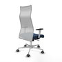 Piqueras y Crespo Fauteuil de Bureau Albacete Bleu Marine et Blanc