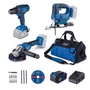 Scheppach Pack 3 Outils Sans Fil C-JAD Set L : Scie Sauteuse, Meuleuse, Perceuse avec Batterie 20V 4.0Ah, Chargeur et Sac de Rangement