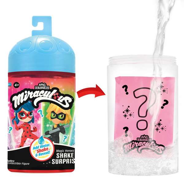 Toy Partner - Figurine Sorpresa Miraculous Ladybug Magic Heroez Pop - Figure surprise à eau, secouez et découvrez le personnage - Dès 3 ans Toy Partner - Figurine Sorpresa Miraculous Ladybug Magic Heroez Pop - Figure surprise à eau, secouez et découvrez le personnage - Dès 3 ans