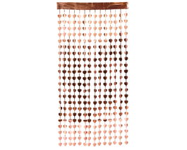 Atosa Rideau Métallisé Rose avec Cœurs 200x100 cm