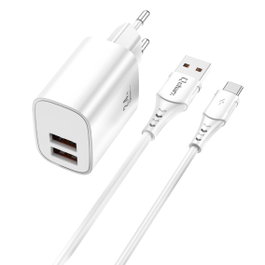 Qcharx international Kit de charge Apolo 24a 12w avec câble USB vers Type-C blanc